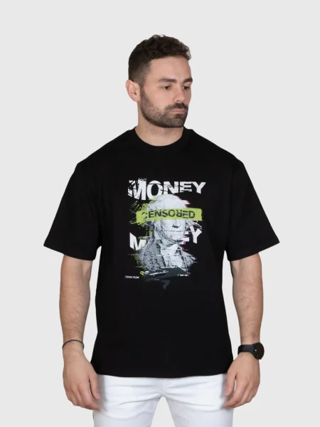 Money T-Shirt Μαύρο-Front